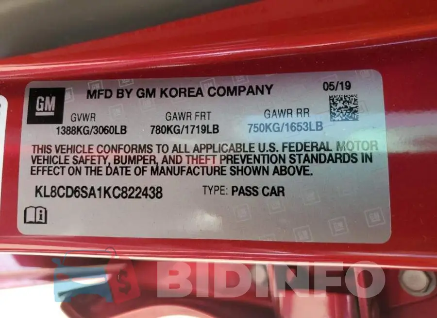 KL8CD6SA1KC822438 Photo# 12