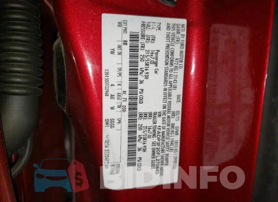 1FADP3F20FL270849 Photo# 12