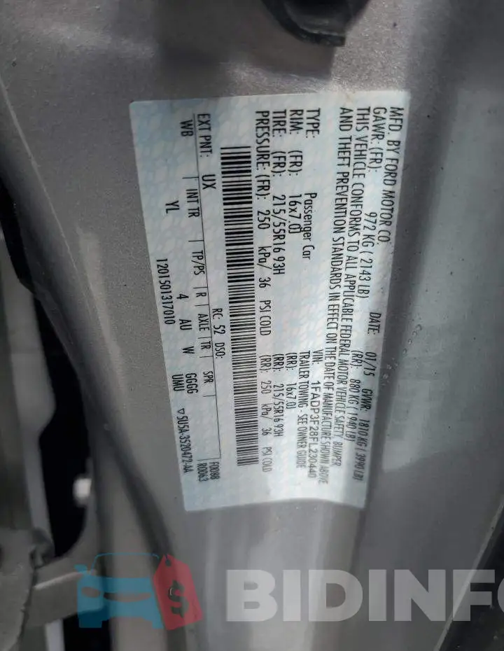 1FADP3F28FL230440 Photo# 12