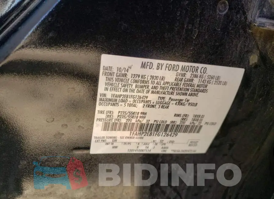 1FAHP2E81FG126429 Photo# 12
