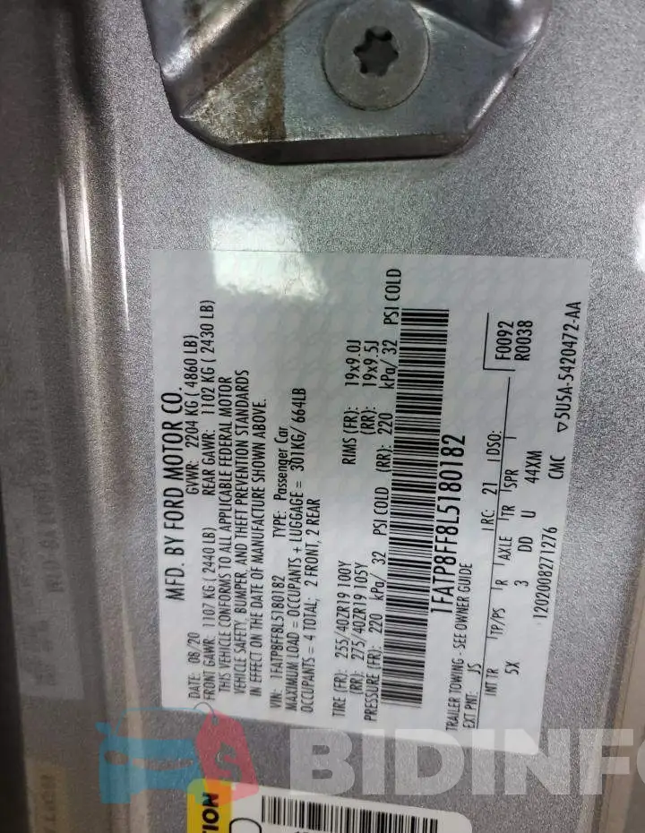 1FATP8FF8L5180182 Photo# 12