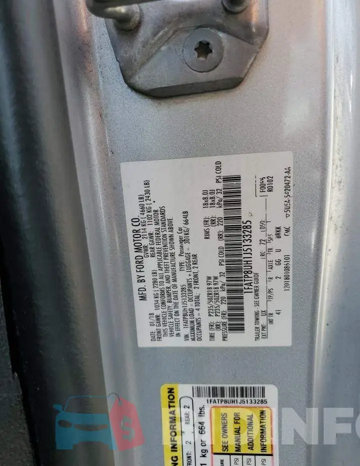 1FATP8UH1J5133285 Photo# 12
