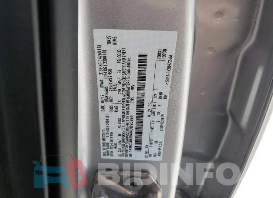 1FMCU0J94KUB95395 Photo# 13