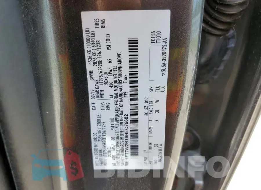 1FT7W2BT6HEC76682 Photo# 13