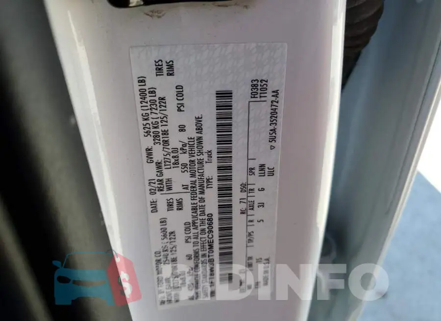1FT8W3BT0MEC90680 Photo# 12