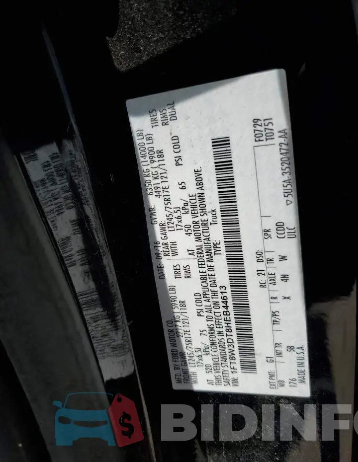 1FT8W3DT8HEB44613 Photo# 10