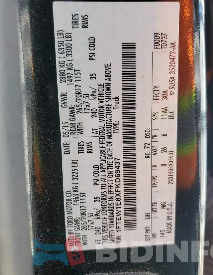 1FTEW1E8XFKD69437 Photo# 12