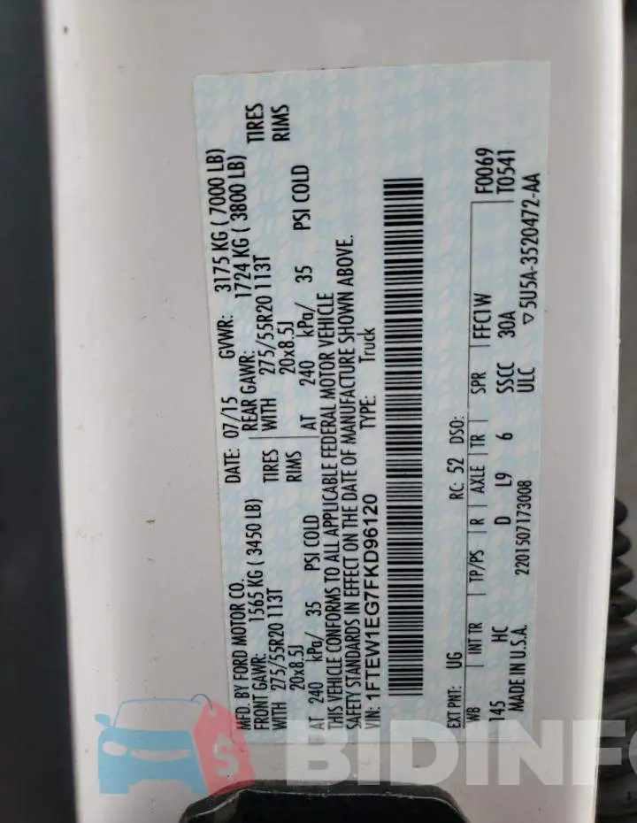 1FTEW1EG7FKD96120 Photo# 12