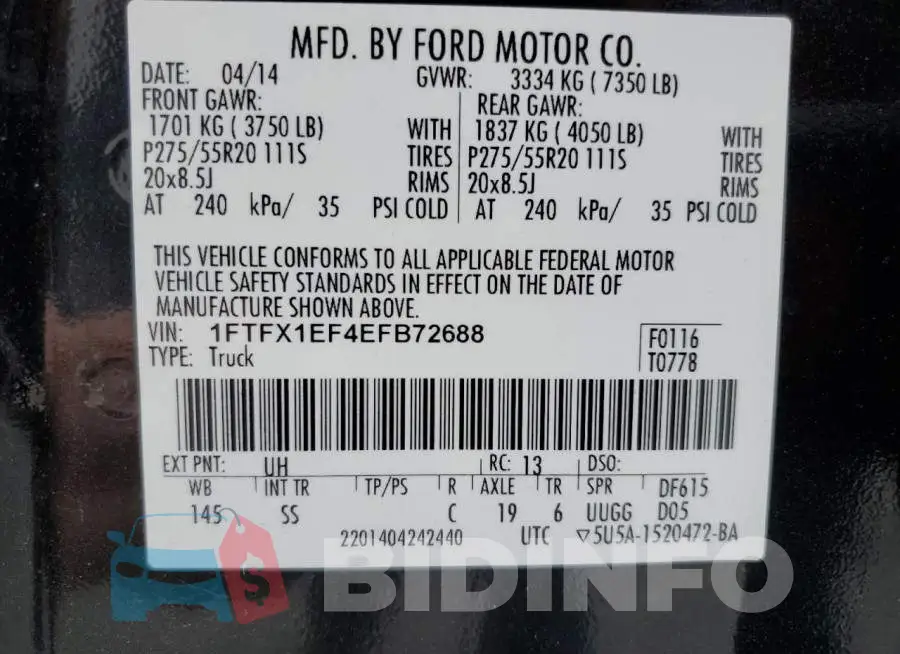 1FTFX1EF4EFB72688 Photo# 12
