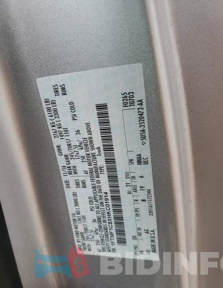 1FTMF1C8XHKC01914 Photo# 13