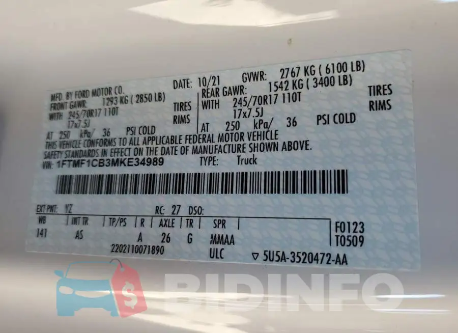 1FTMF1CB3MKE34989 Photo# 10