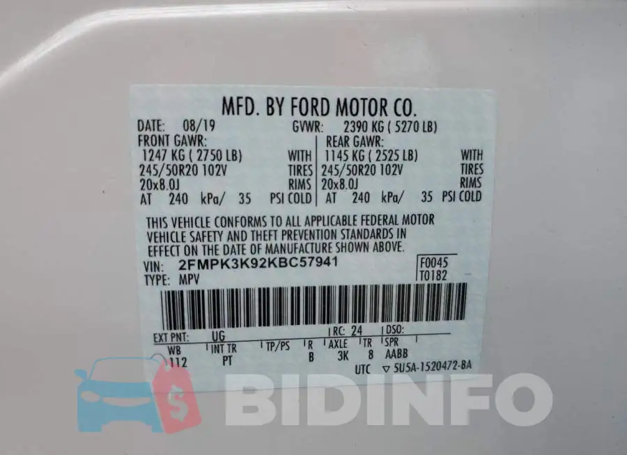 2FMPK3K92KBC57941 Photo# 13
