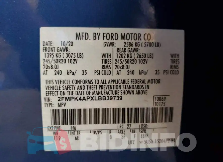 2FMPK4APXLBB39739 Photo# 13