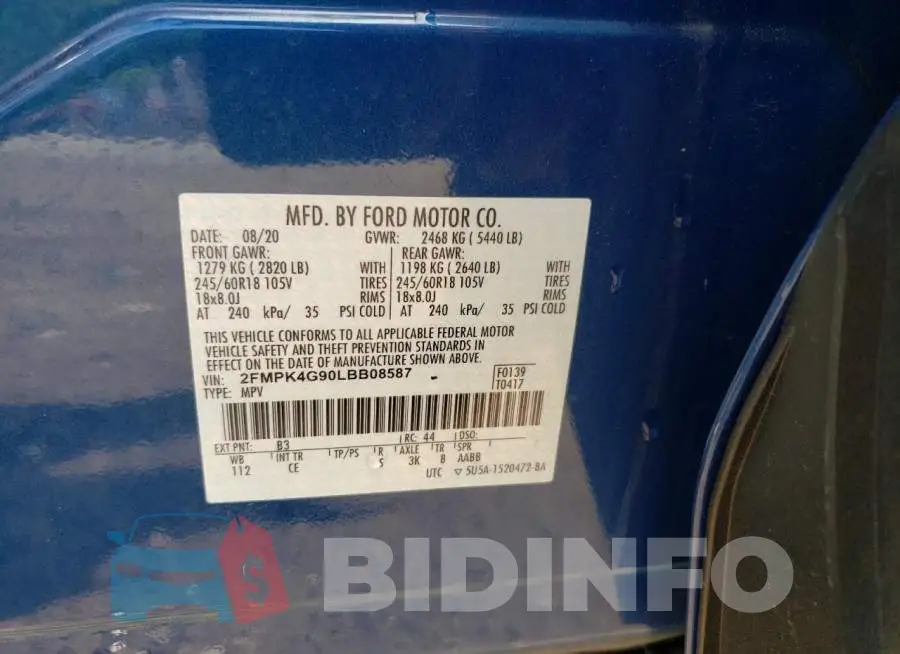 2FMPK4G90LBB08587 Photo# 13