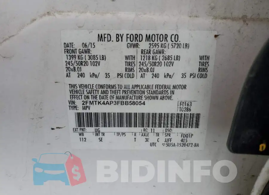 2FMTK4AP3FBB58054 Photo# 13