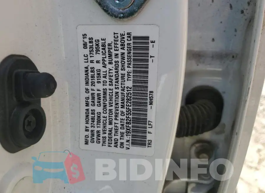 19XFB2F55FE282512 Photo# 12
