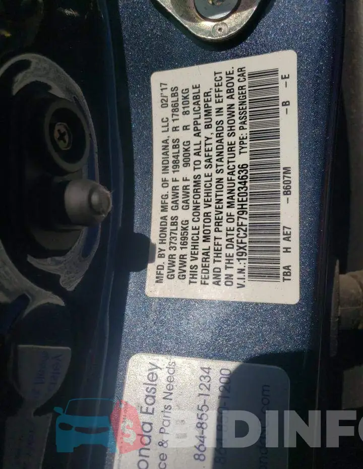 19XFC2F79HE034636 Photo# 12