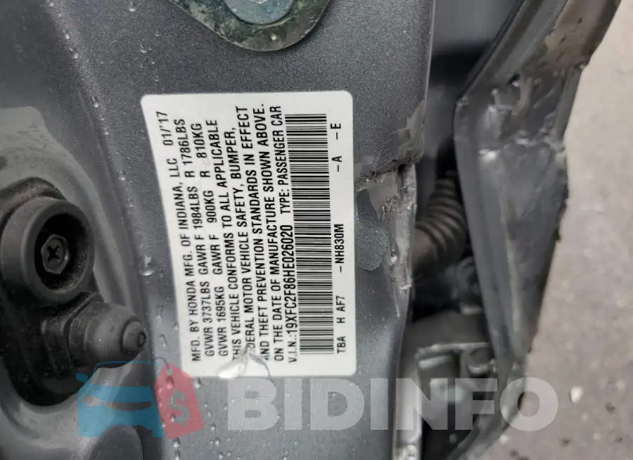 19XFC2F86HE026020 Photo# 12