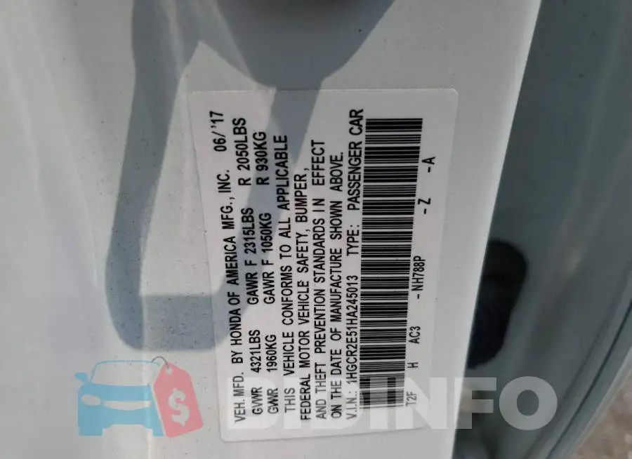 1HGCR2E51HA245013 Photo# 12