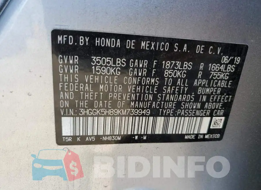 3HGGK5H89KM739949 Photo# 13