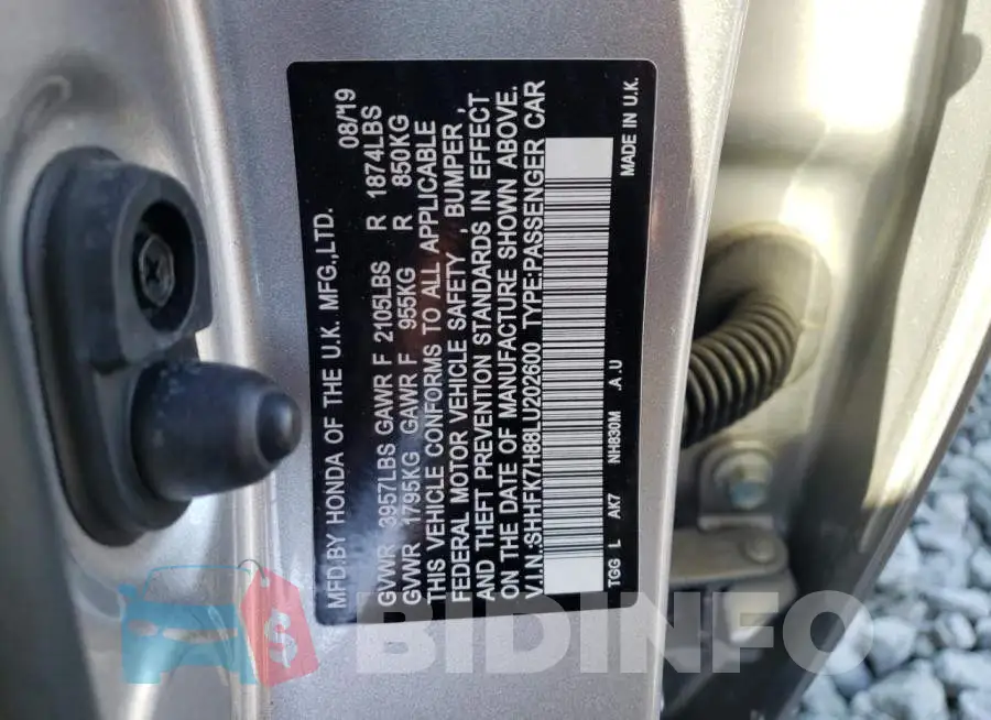 SHHFK7H88LU202600 Photo# 13