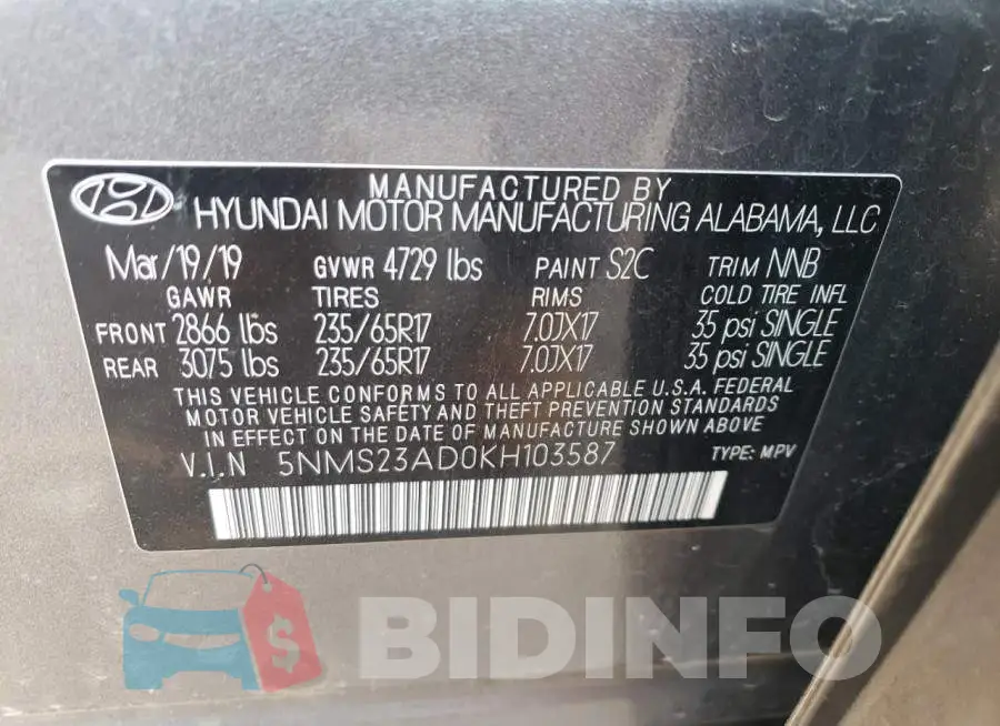 5NMS23AD0KH103587 Photo# 12