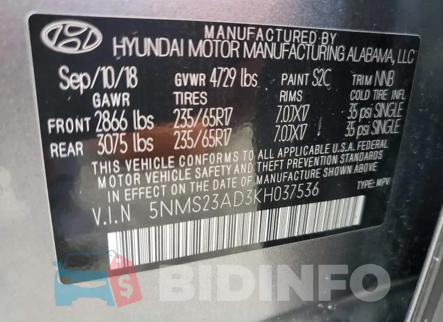 5NMS23AD3KH037536 Photo# 14