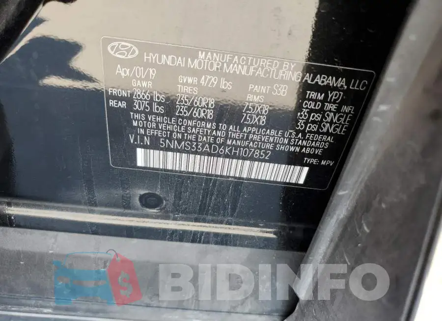 5NMS33AD6KH107852 Photo# 12