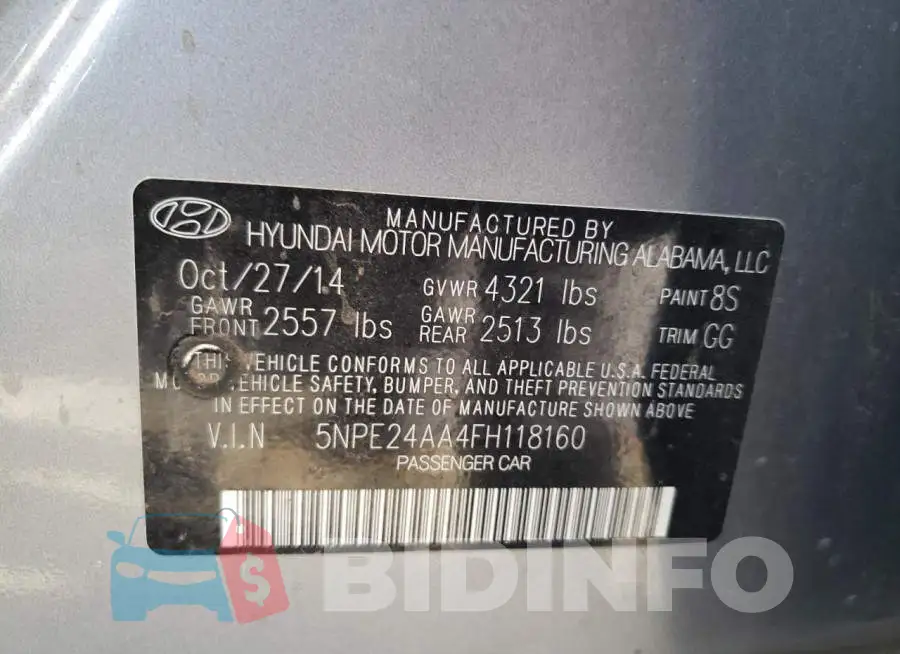 5NPE24AA4FH118160 Photo# 12