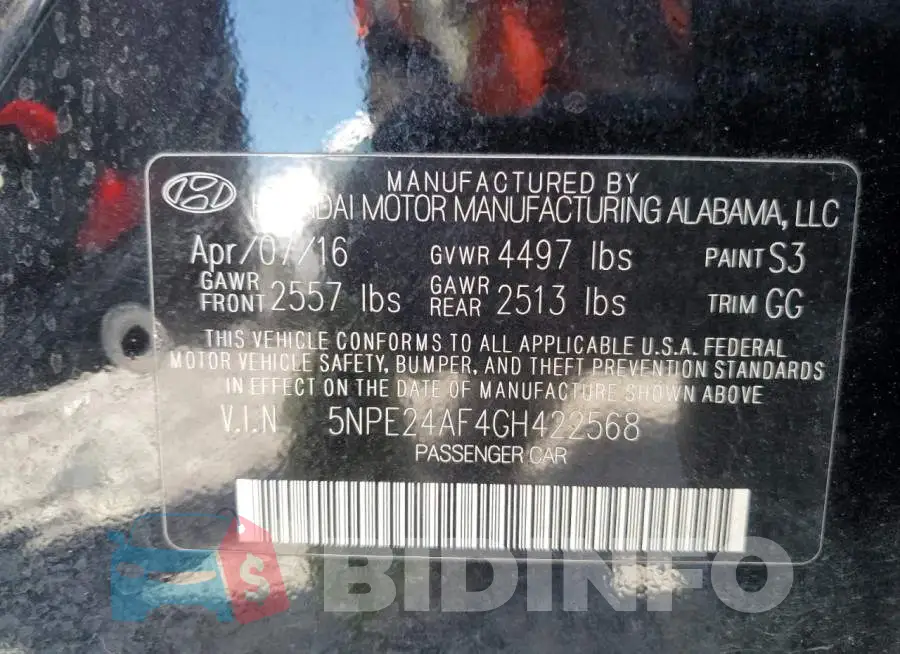 5NPE24AF4GH422568 Photo# 12