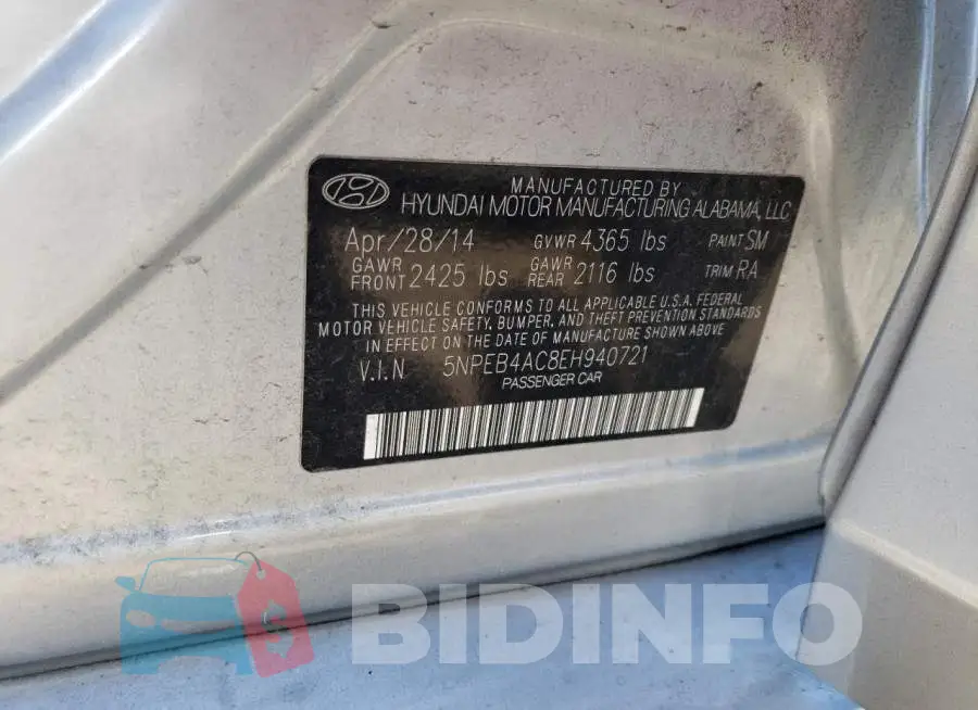 5NPEB4AC8EH940721 Photo# 12