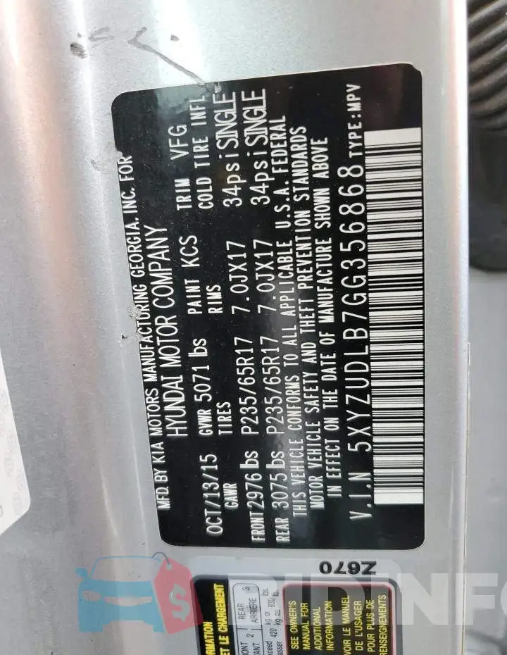 5XYZUDLB7GG356868 Photo# 13