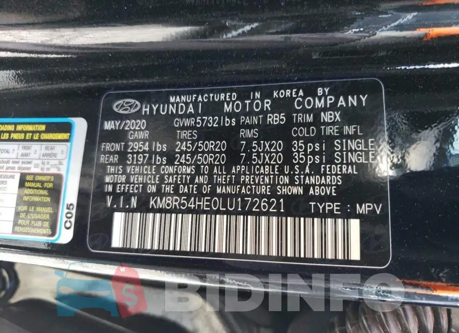 KM8R54HE0LU172621 Photo# 12