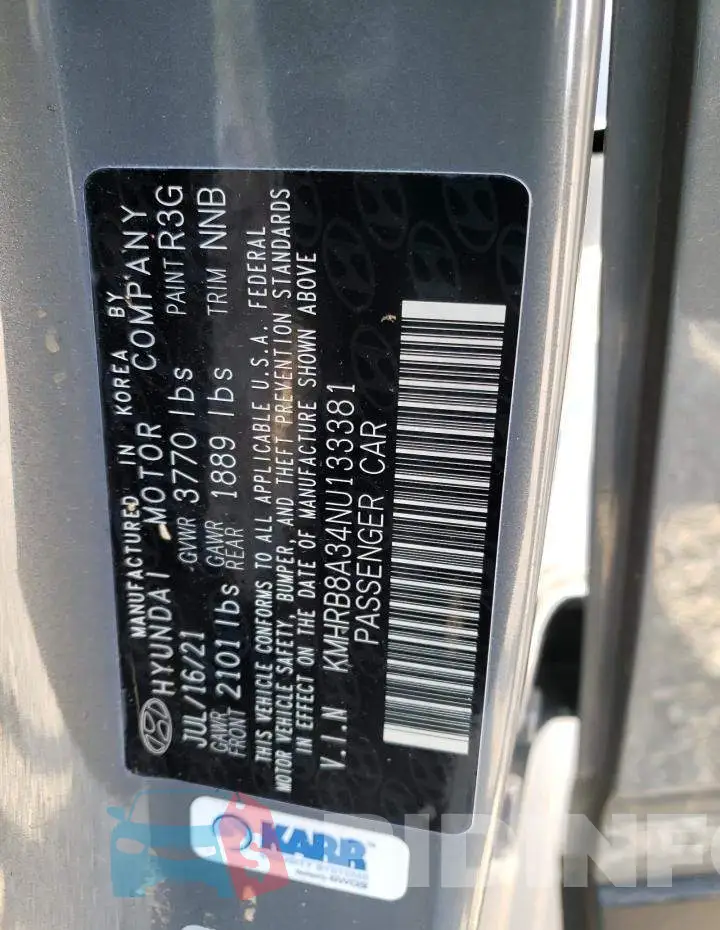 KMHRB8A34NU133381 Photo# 12