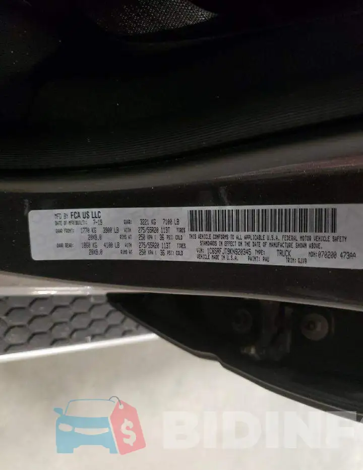1C6SRFJT9KN920345 Photo# 12
