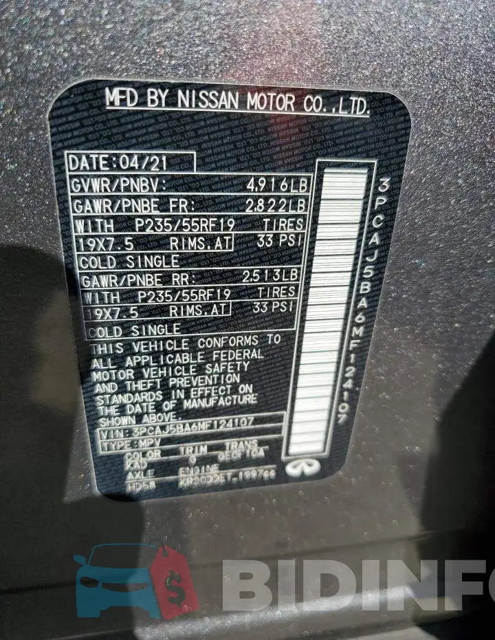 3PCAJ5BA6MF124107 Photo# 13