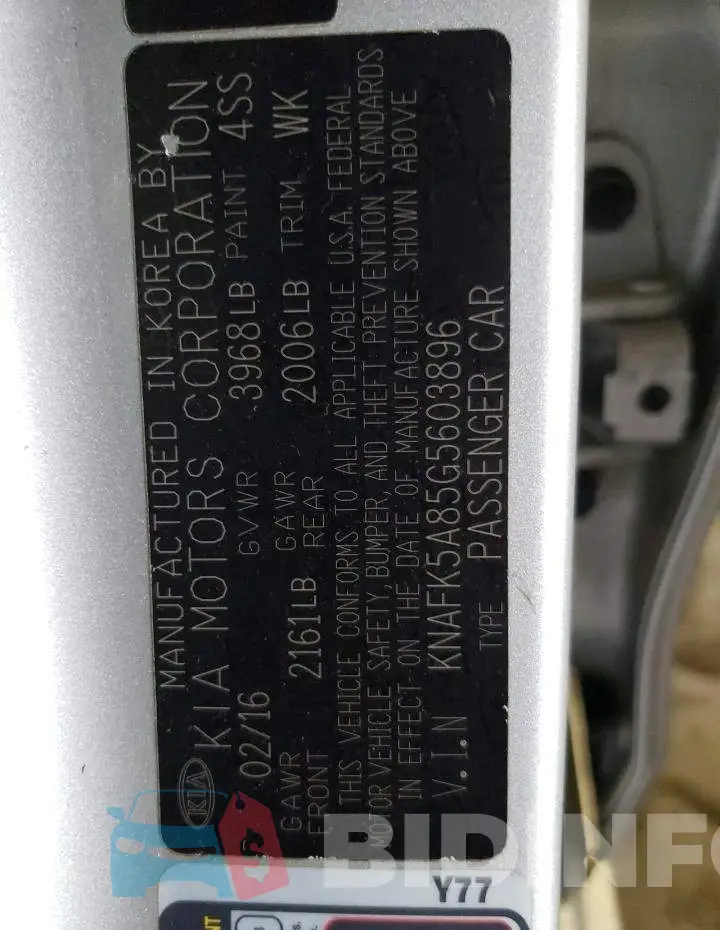 KNAFK5A85G5603896 Photo# 12