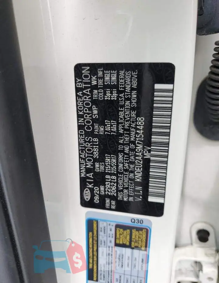 KNDEU2AA9M7154488 Photo# 12