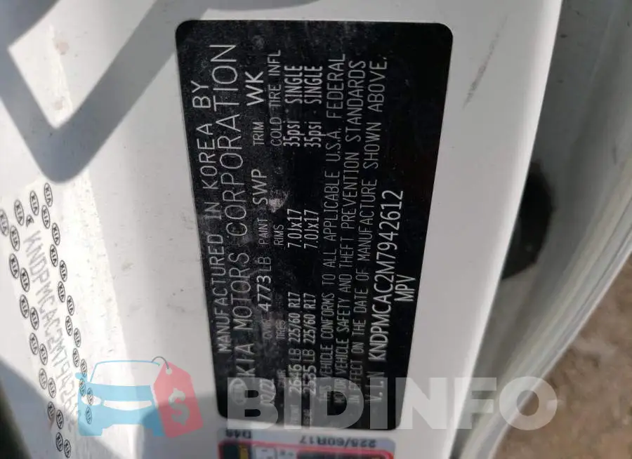 KNDPMCAC2M7942612 Photo# 13