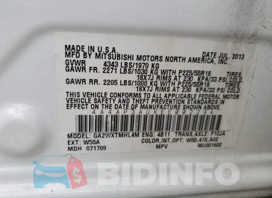 4A4AP3AUXEE002294 Photo# 13