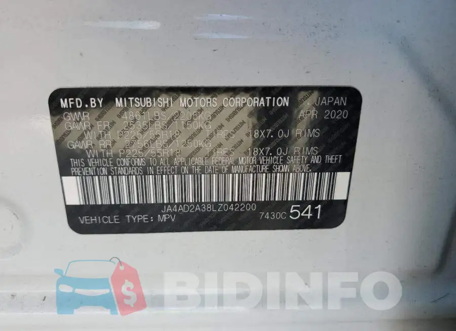 JA4AD2A38LZ042200 Photo# 13