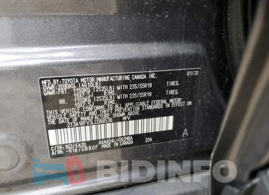 2T3A1RFV3LC088536 Photo# 13