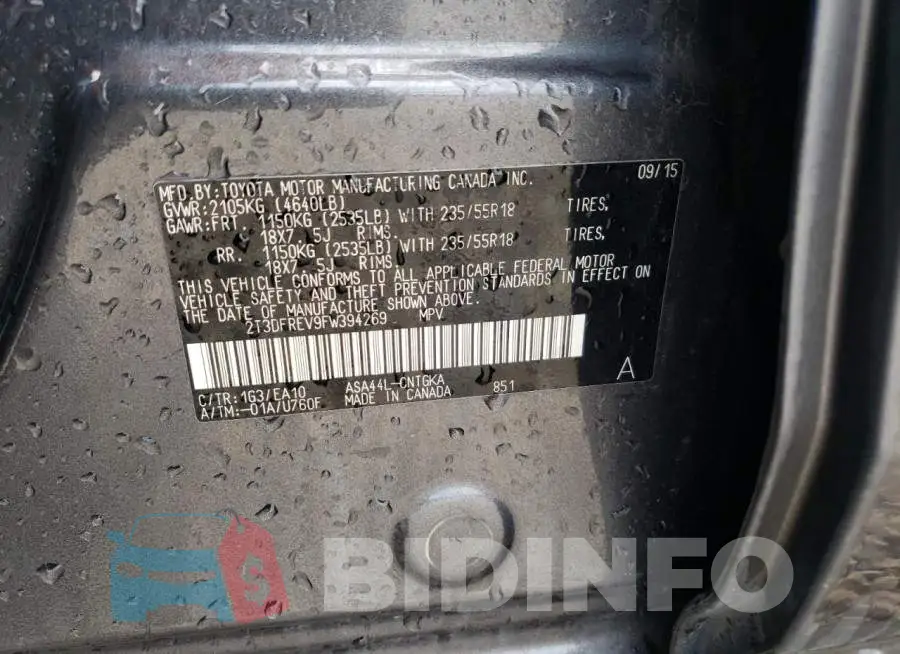2T3DFREV9FW394269 Photo# 13