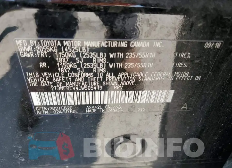 2T3NFREV4JW505419 Photo# 13