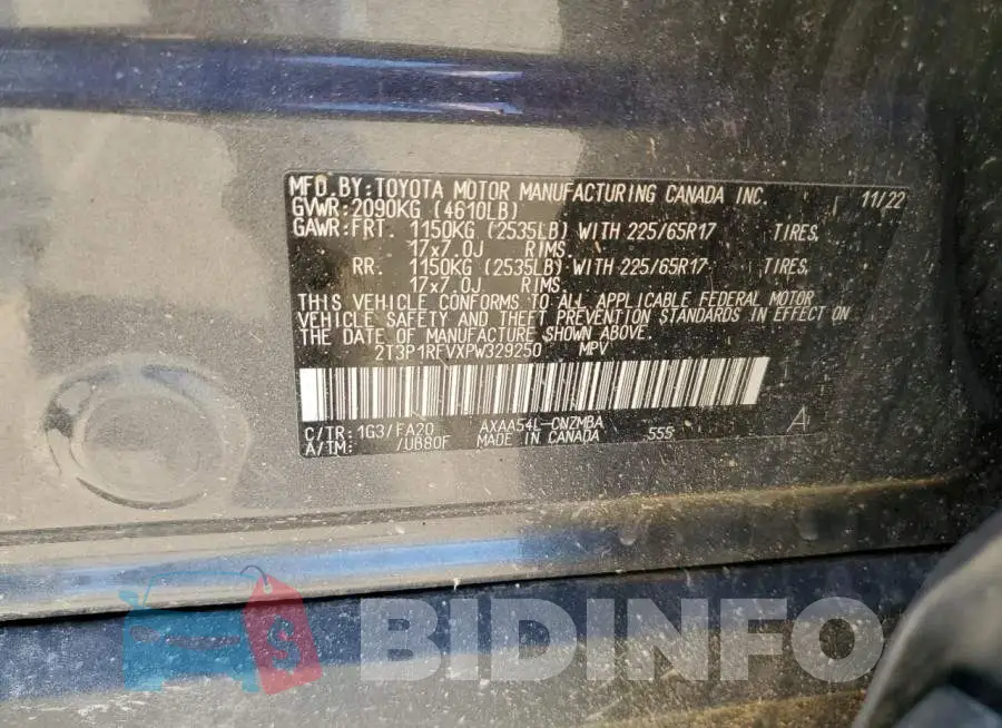 2T3P1RFVXPW329250 Photo# 13