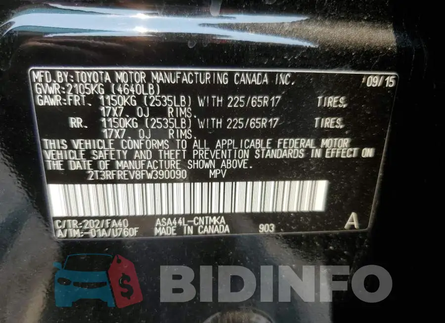 2T3RFREV8FW390090 Photo# 13