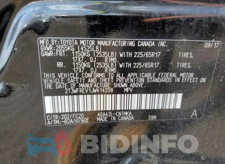 2T3WFREV1JW414208 Photo# 14