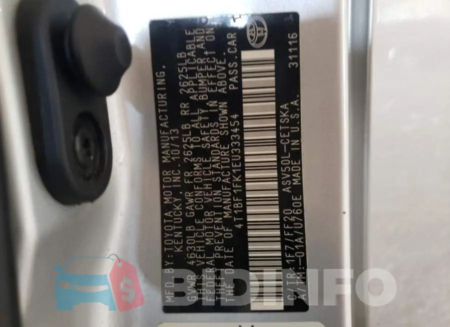 4T1BF1FK1EU333454 Photo# 12