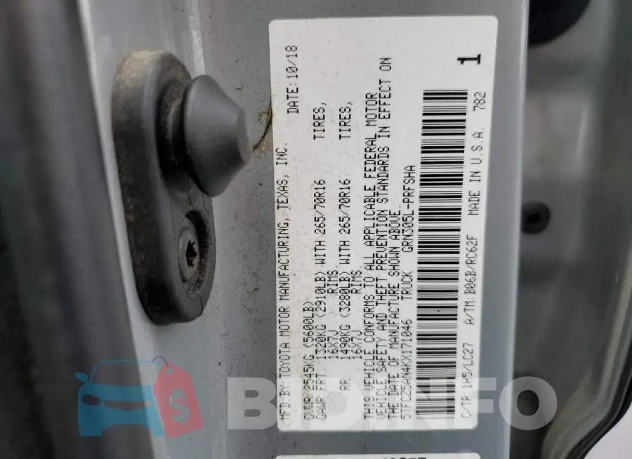 5TFCZ5AN4KX171046 Photo# 12