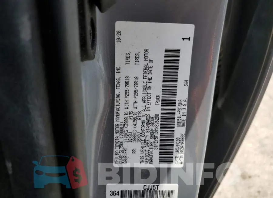 5TFEY5F1XMX276288 Photo# 13